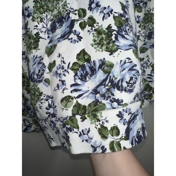 Levi's Pai Print Pullover Crewneck Sweatshirt in Lynn Floral White Blue Large - Picture 7 of 8